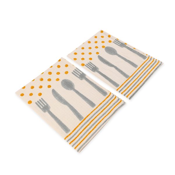 Oak Buff Hand Block Printed Hand Towels