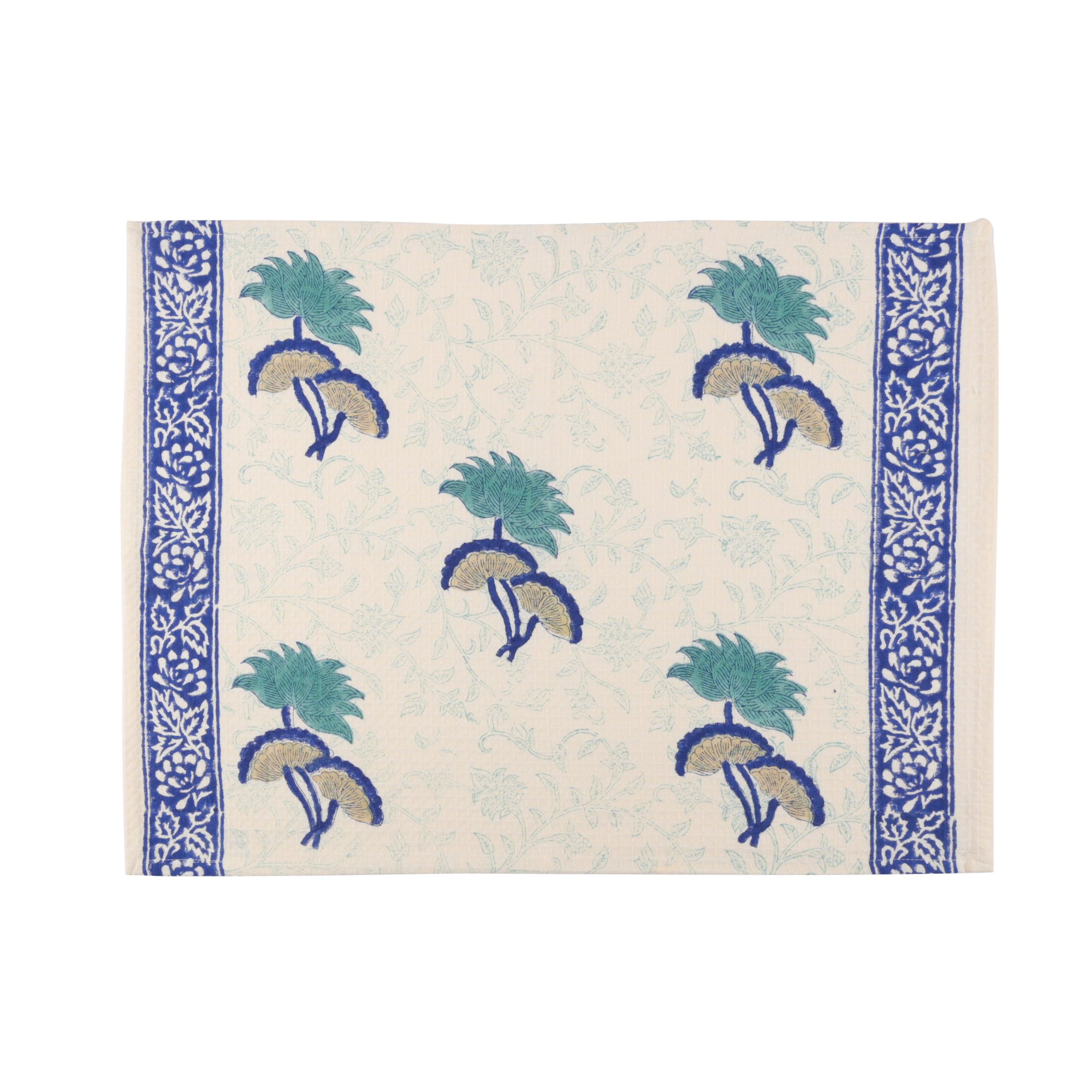 Bluebell Hand Block Printed Hand Towels - Image 2