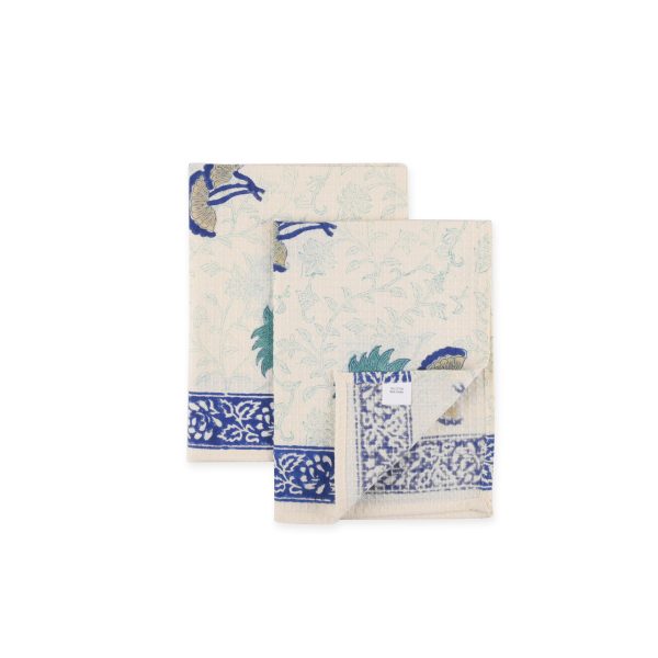 Bluebell Hand Block Printed Hand Towels - Image 2