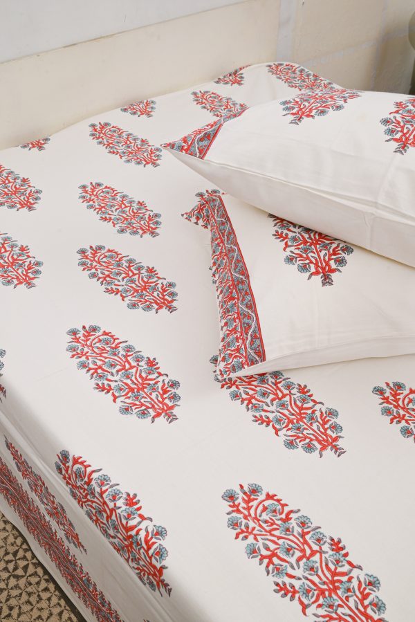 Mouring Dove Block Printed Bedsheet