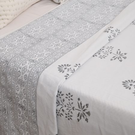 Gray Prose Block Printed Dohar