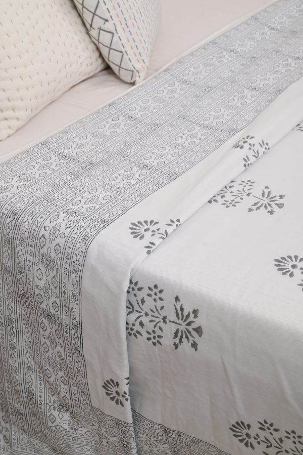 Gray Prose Block Printed Dohar