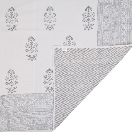Gray Prose Block Printed Dohar - Image 2