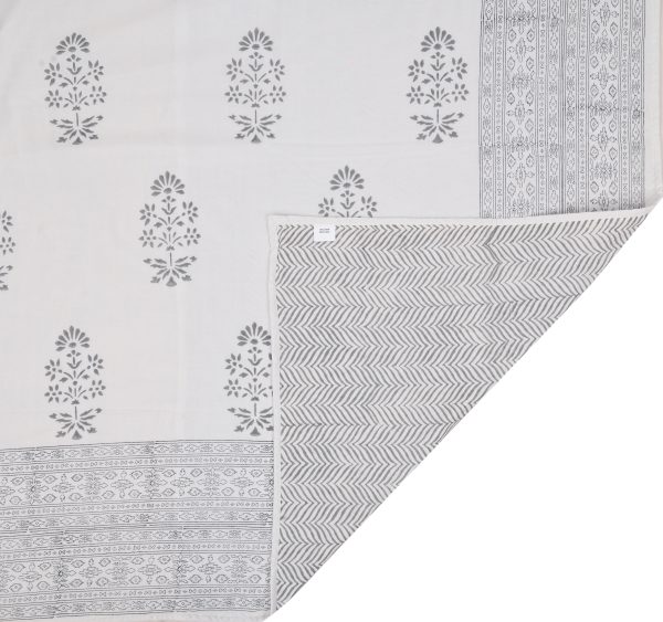 Gray Prose Block Printed Dohar - Image 2