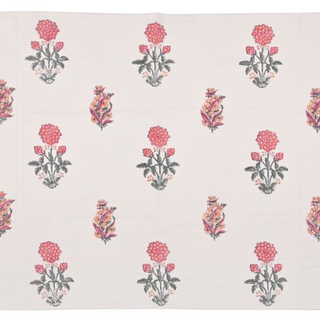 Prairie Peach Rose Block Printed Bath Towel - Image 3