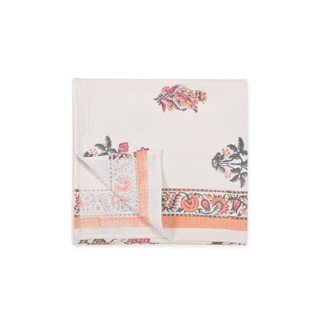 Prairie Peach Rose Block Printed Bath Towel - Image 2