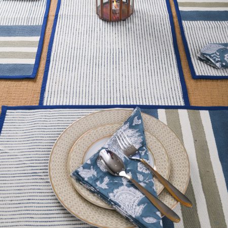 Travertine Block Printed Placemat & Napkin Set - Image 2