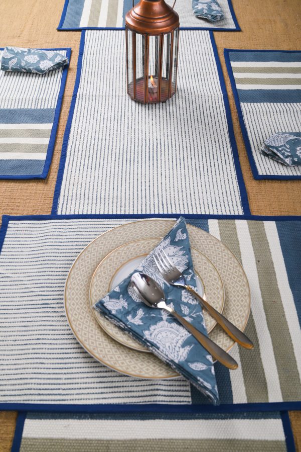 Travertine Block Printed Placemat & Napkin Set - Image 2