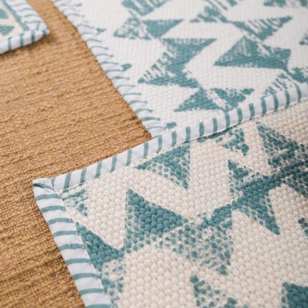 Tidal Foam Block Printed Placemat & Napkin Set - Image 2