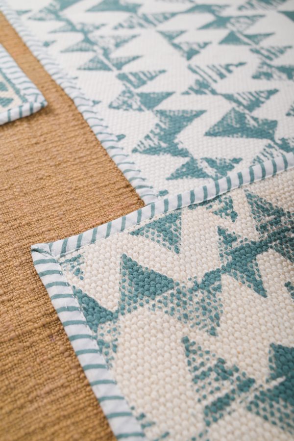 Tidal Foam Block Printed Placemat & Napkin Set - Image 2