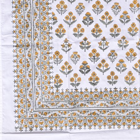 SUPER KING Butternut Block Printed Bedsheets - Image 3
