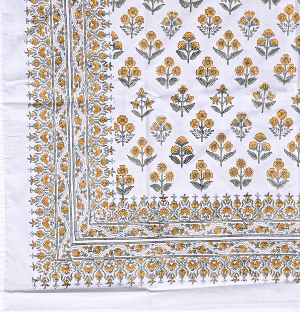 SUPER KING Butternut Block Printed Bedsheets - Image 3
