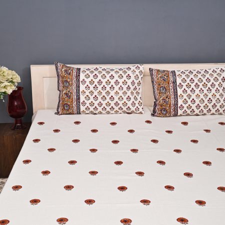 Summer Melon Block Printed , Jacquard Bedcover - Image 4
