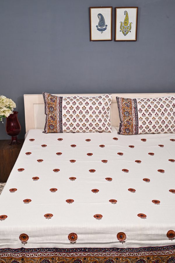 Summer Melon Block Printed , Jacquard Bedcover - Image 4