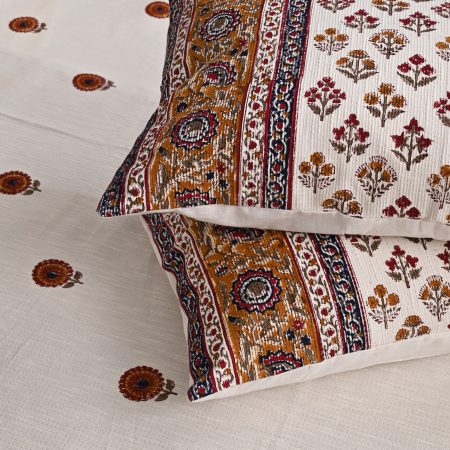 Summer Melon Block Printed , Jacquard Bedcover - Image 3