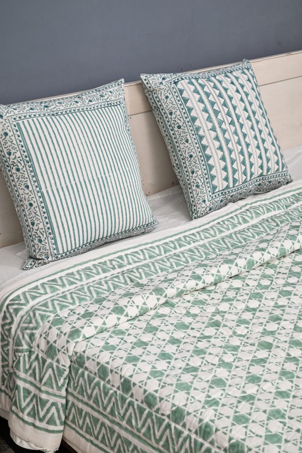 Daffodil Block Printed Cotton Quilt