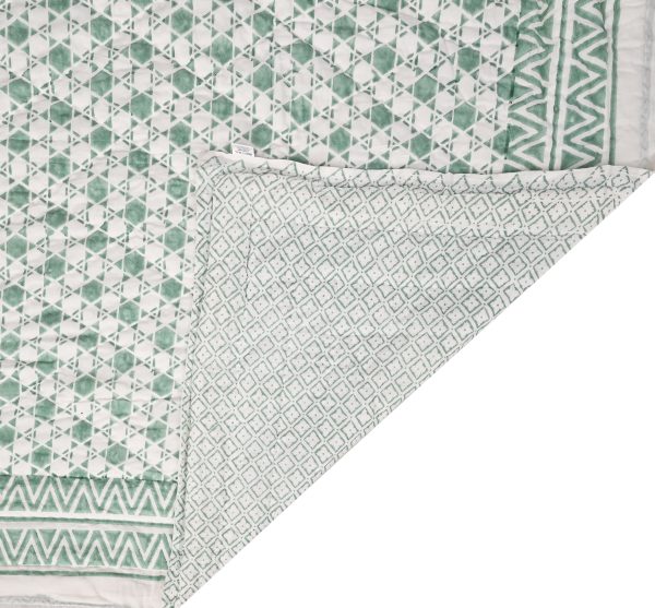 Daffodil Block Printed Cotton Quilt - Image 2