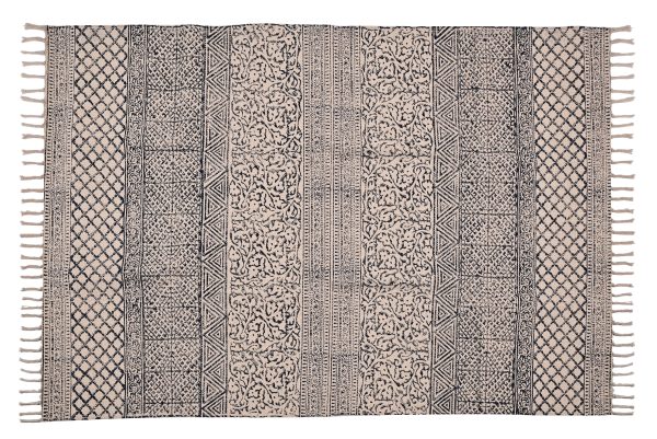 Blue Shadow Hand Block Printed Dhurries - Image 3