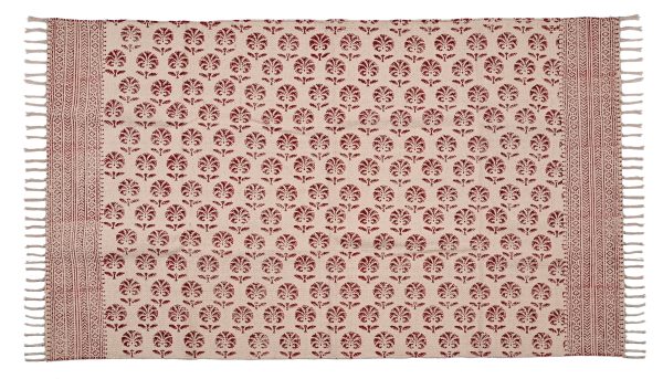 Sun-Dried Tomato Hand Block Printed Dhurries - Image 2