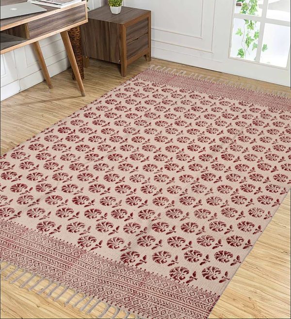 Sun-Dried Tomato Hand Block Printed Dhurries