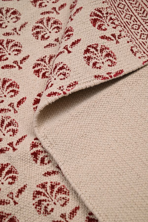 Sun-Dried Tomato Hand Block Printed Dhurries - Image 3