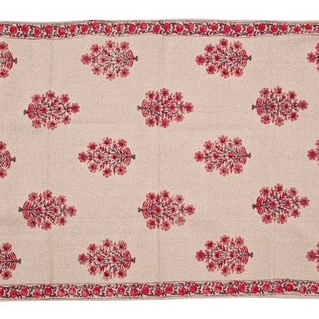 Pike's Pink Hand Block Printed Dhurries - Image 4