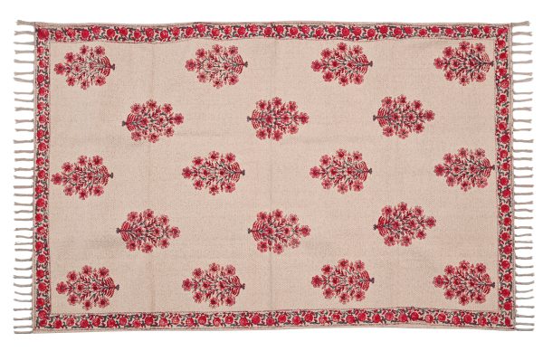 Pike's Pink Hand Block Printed Dhurries - Image 4