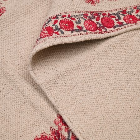 Pike's Pink Hand Block Printed Dhurries - Image 2