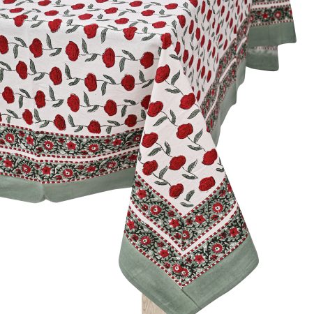 Red Apples Block Printed Table Cover - Image 3