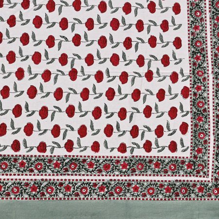 Red Apples Block Printed Table Cover - Image 2