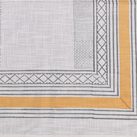 Yellow Pinafore Block Printed Table Cover - Image 2