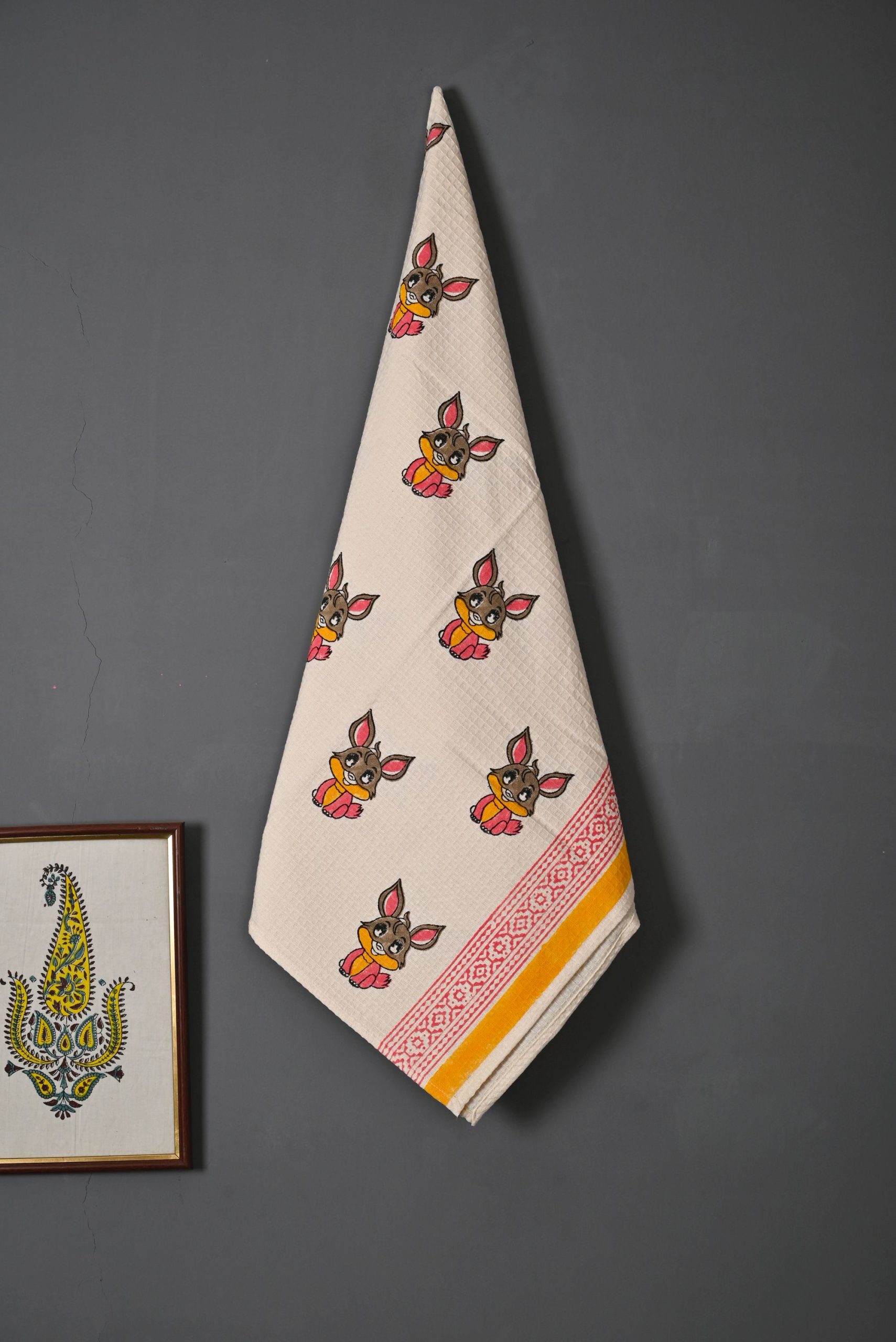 Puppets Block Printed Kids Bath Towels
