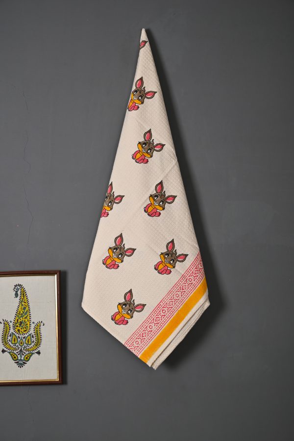 Puppets Block Printed Kids Bath Towels