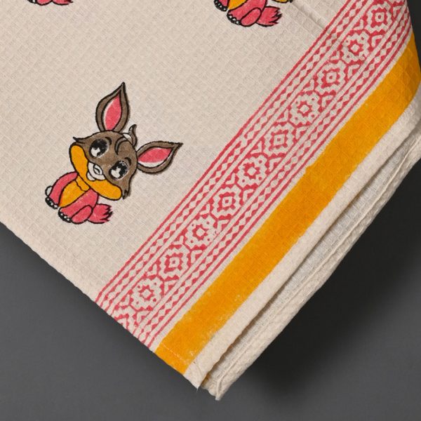 Puppets Block Printed Kids Bath Towels - Image 2