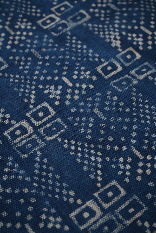 True Navy Hand Block Printed Dhurries - Image 3