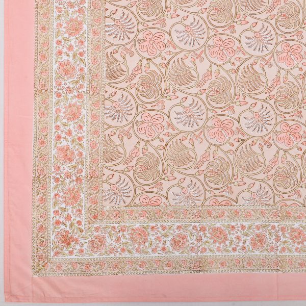 Light Haystack Block Printed Bedsheet - Image 3