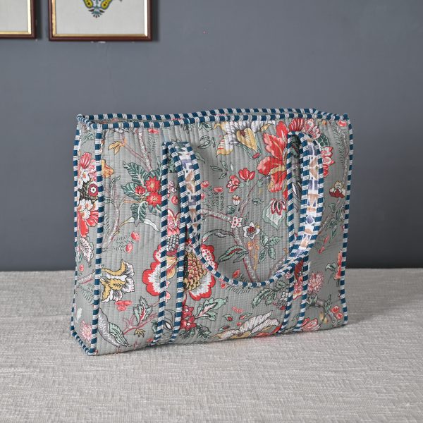 Gray Dots Handmade cotton bags