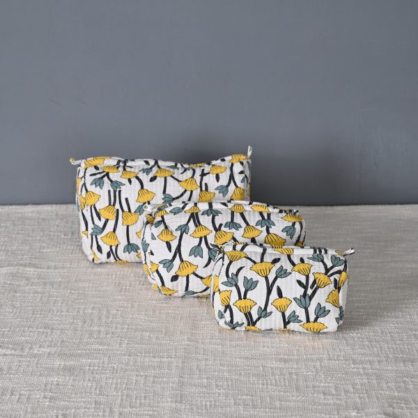 Lemon White 3 Pcs Travel Pouches