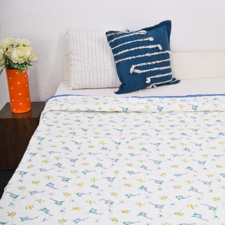 Blue Boogie Block Printed Dohar - Image 3