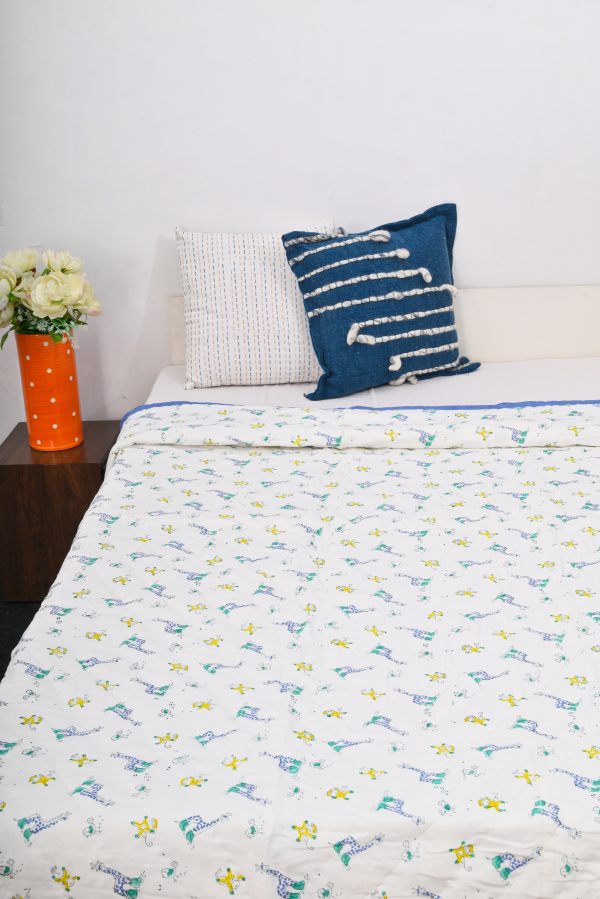 Blue Boogie Block Printed Dohar - Image 3