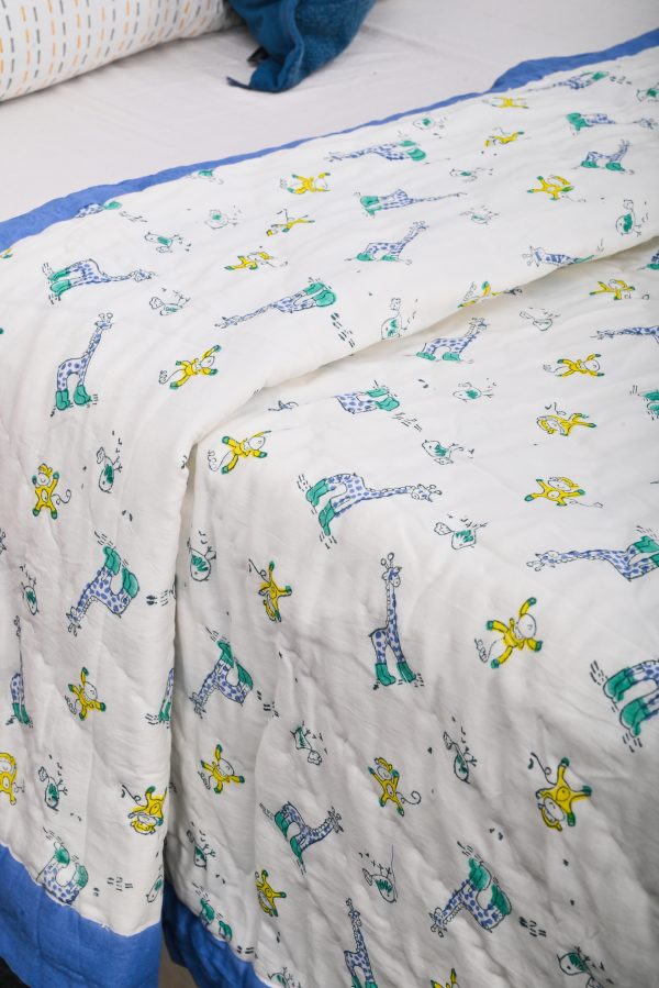 Blue Boogie Block Printed Dohar