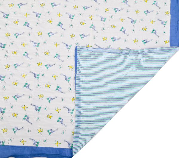 Blue Boogie Block Printed Dohar - Image 2