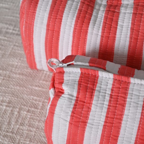 Hot Coral 3 Pcs Travel Pouches - Image 2