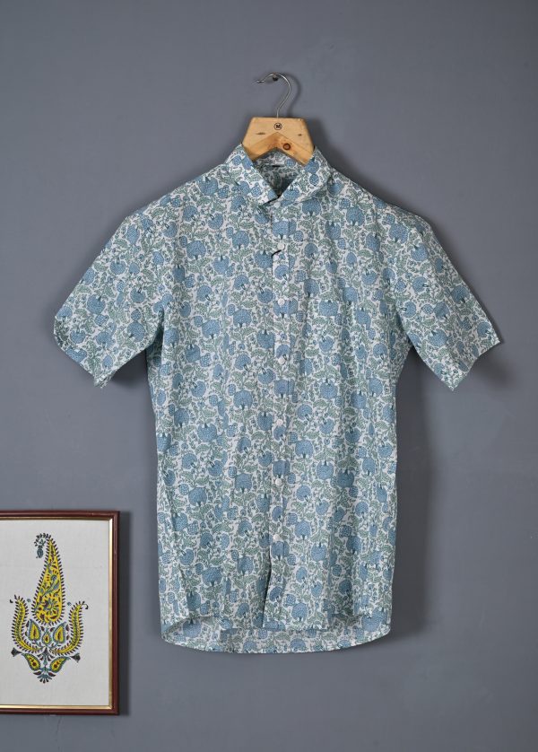 Pastel Blue cotton Handcrafted shirt