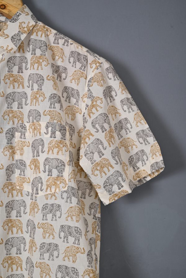 Oyster Mustaed cotton Handcrafted shirt - Image 2