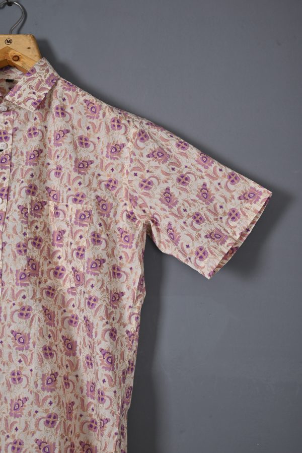 Fuchsia Purple cotton Handcrafted shirt - Image 2