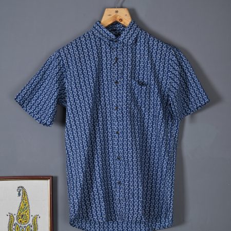 Tikona Blue cotton Handcrafted shirt