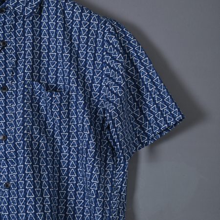 Tikona Blue cotton Handcrafted shirt - Image 2