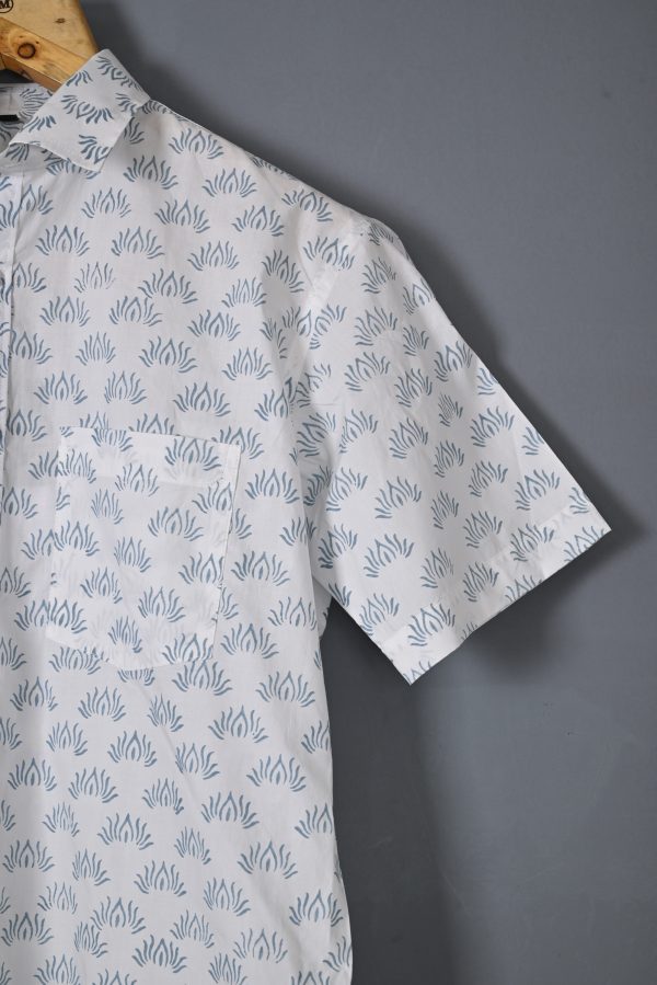 Pastel Blue Premium cotton Handcrafted HALF Sleeves SHIRTS - Image 2