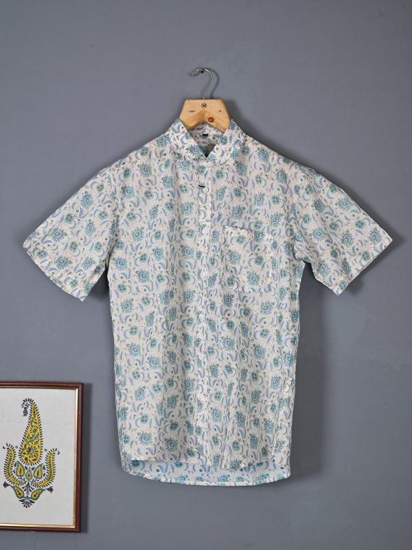 Sea Mist cotton Handcrafted shirt